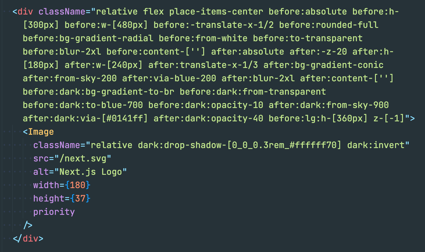 snippet-of-newly-created-nextjs-project