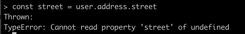 cannot read property street of undefined error